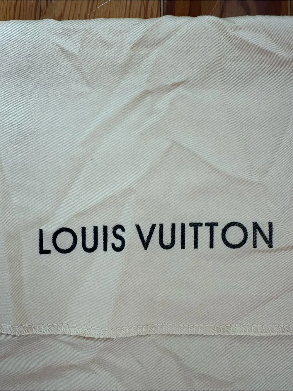 Louis Vuitton Cream and Black Logo Dust Pouch